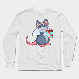 Mouse as Bride with Veil & Gift Long Sleeve T-Shirt